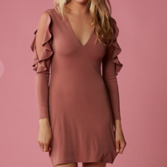 C.C. Boutique Dresses & Skirts - NWT Dusty Rose Cold Shoulder Long Sleeve Dress